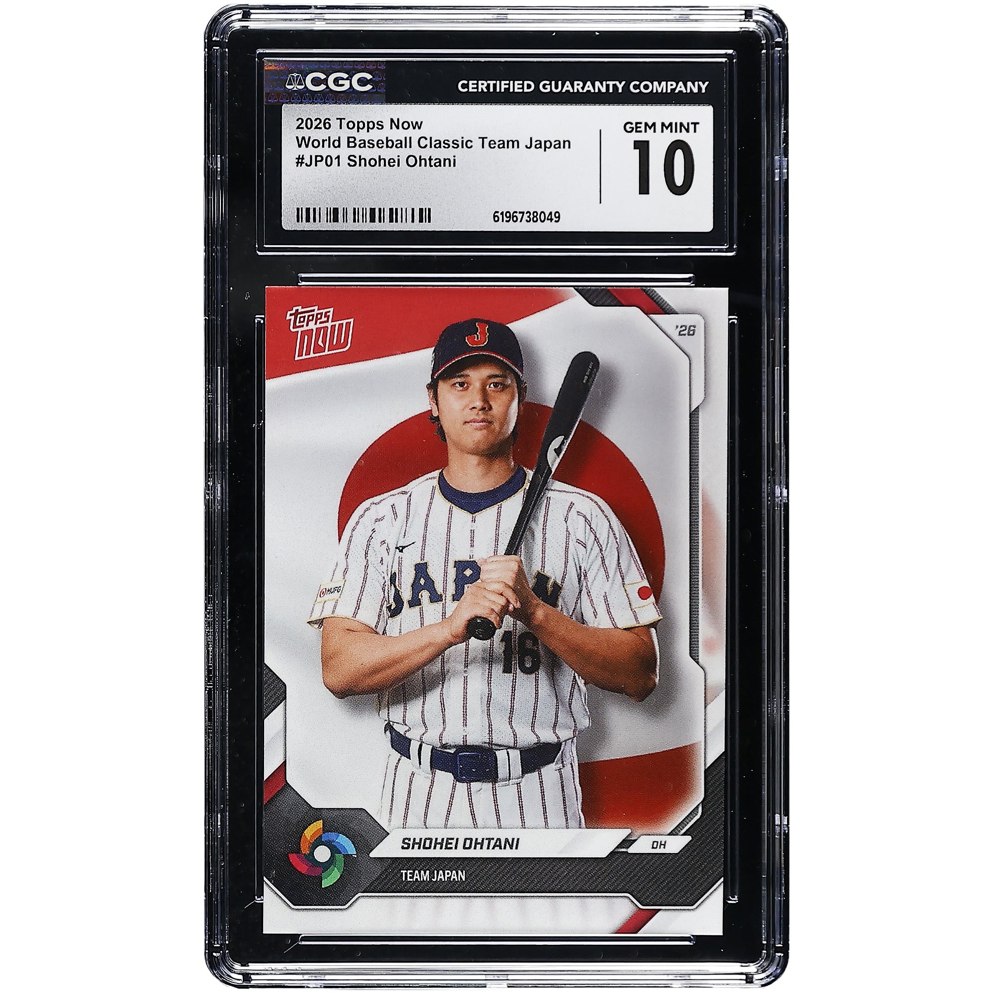Shohei Ohtani Japan Baseball 2026 Topps Now World Baseball Classic Team Japan #JP01 CGC Authenticated GEM MINT 10 Card