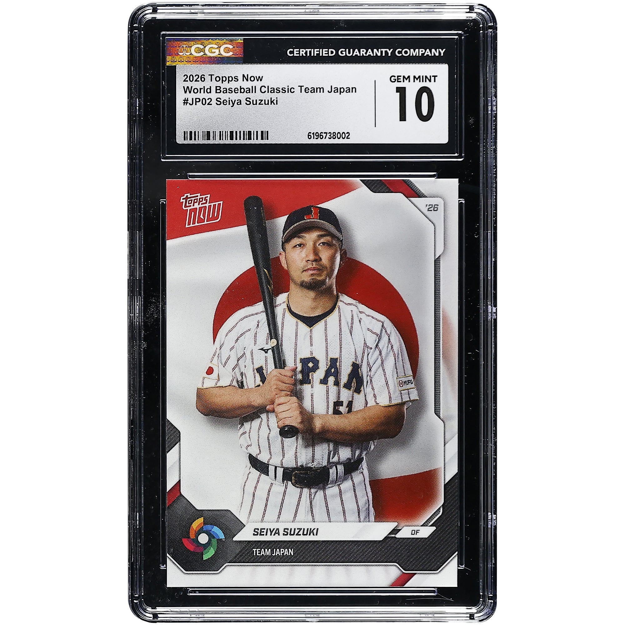 Seiya Suzuki Japan Baseball 2026 Topps Now World Baseball Classic Team Japan #JP02 CGC Authenticated GEM MINT 10 Card