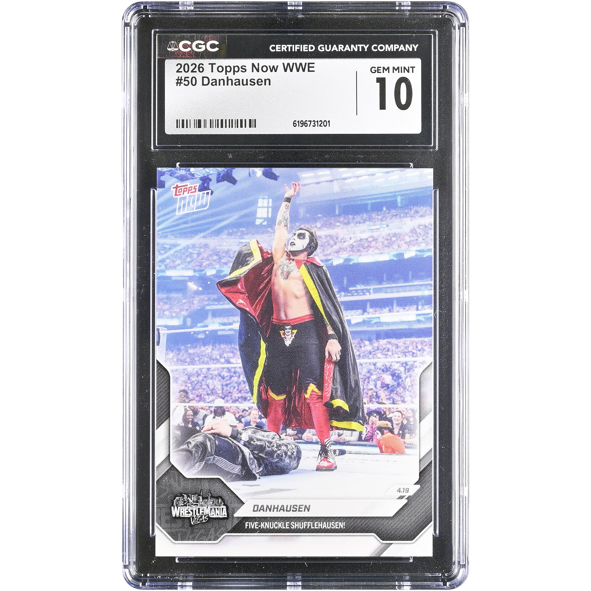 Danhausen WWE 2026 Topps Now WWE Five-Knuckle ShuffleHausen! #50 CGC Authenticated GEM MINT 10 Card