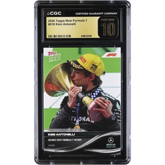 Kimi Antonelli Mercedes-AMG Petronas F1 Team 2026 Topps Now Formula 1 Secures First Formula 1 Victory #18 CGC Authenticated PRISTINE 10 Card