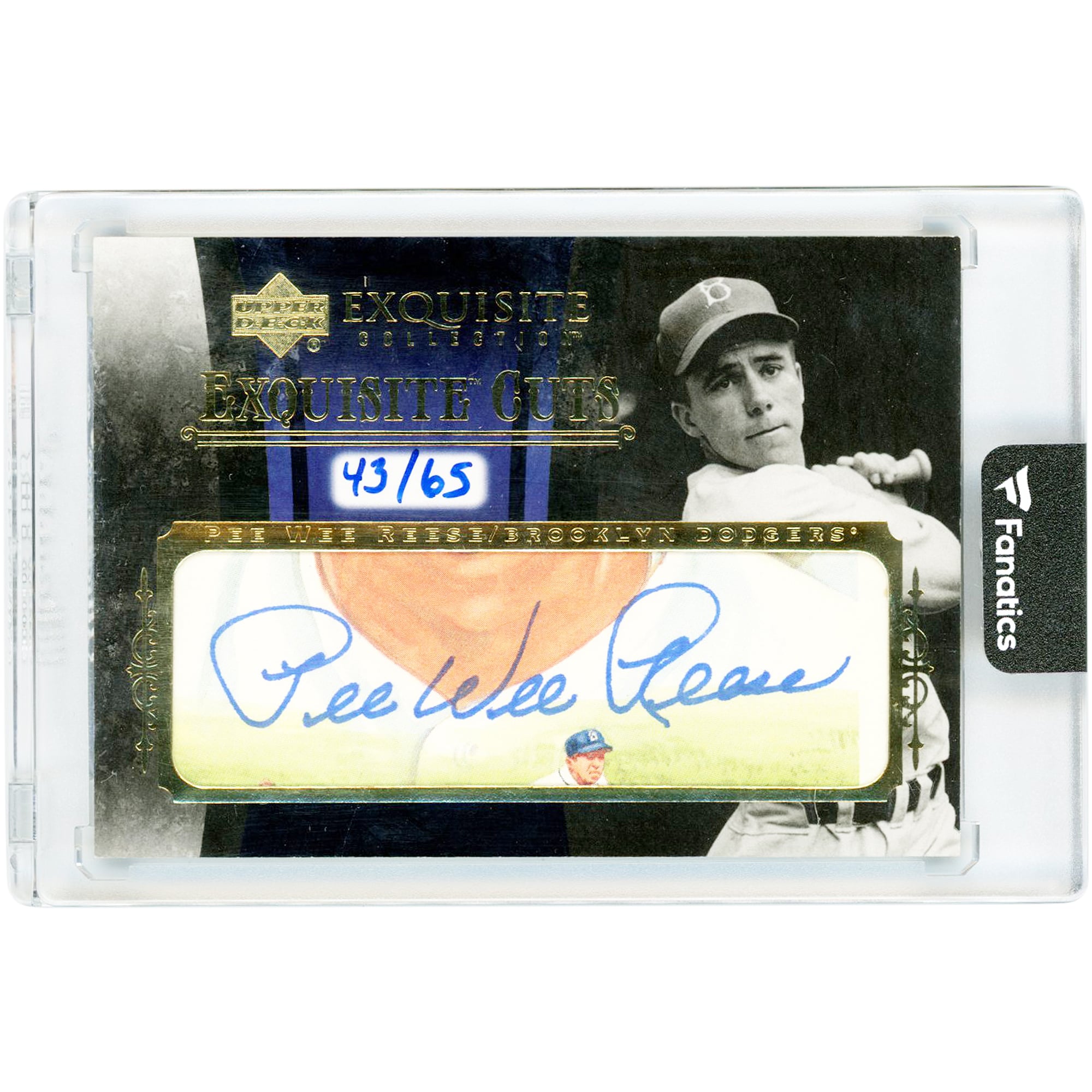 Pee Wee Reese Brooklyn Dodgers Autographed 2006 Upper Deck Exquisite Collection Exquisite Cuts #EC-PW #43/65 Card