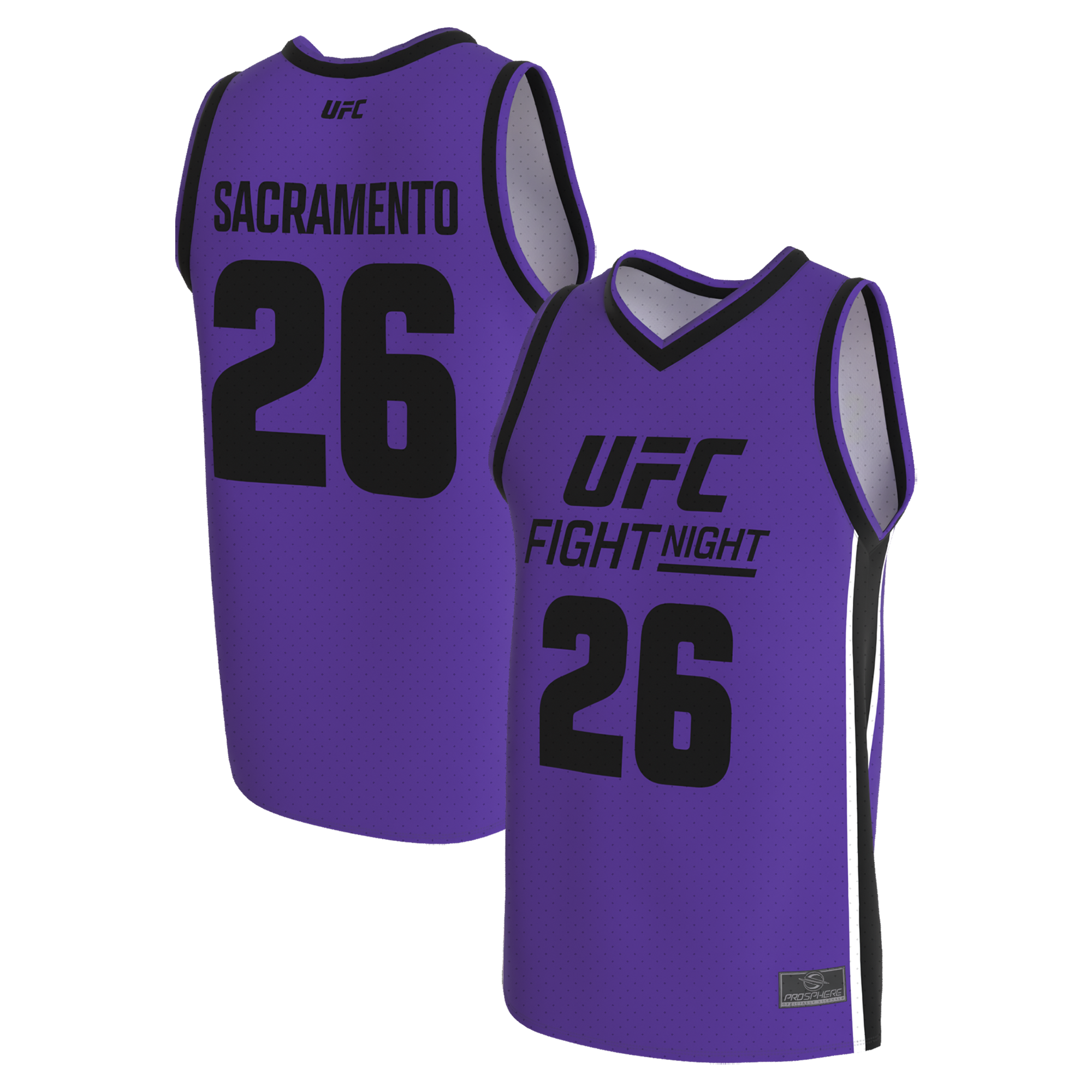 Men's ProSphere Purple UFC Fight Night Sacramento Basketball Fashion Jersey