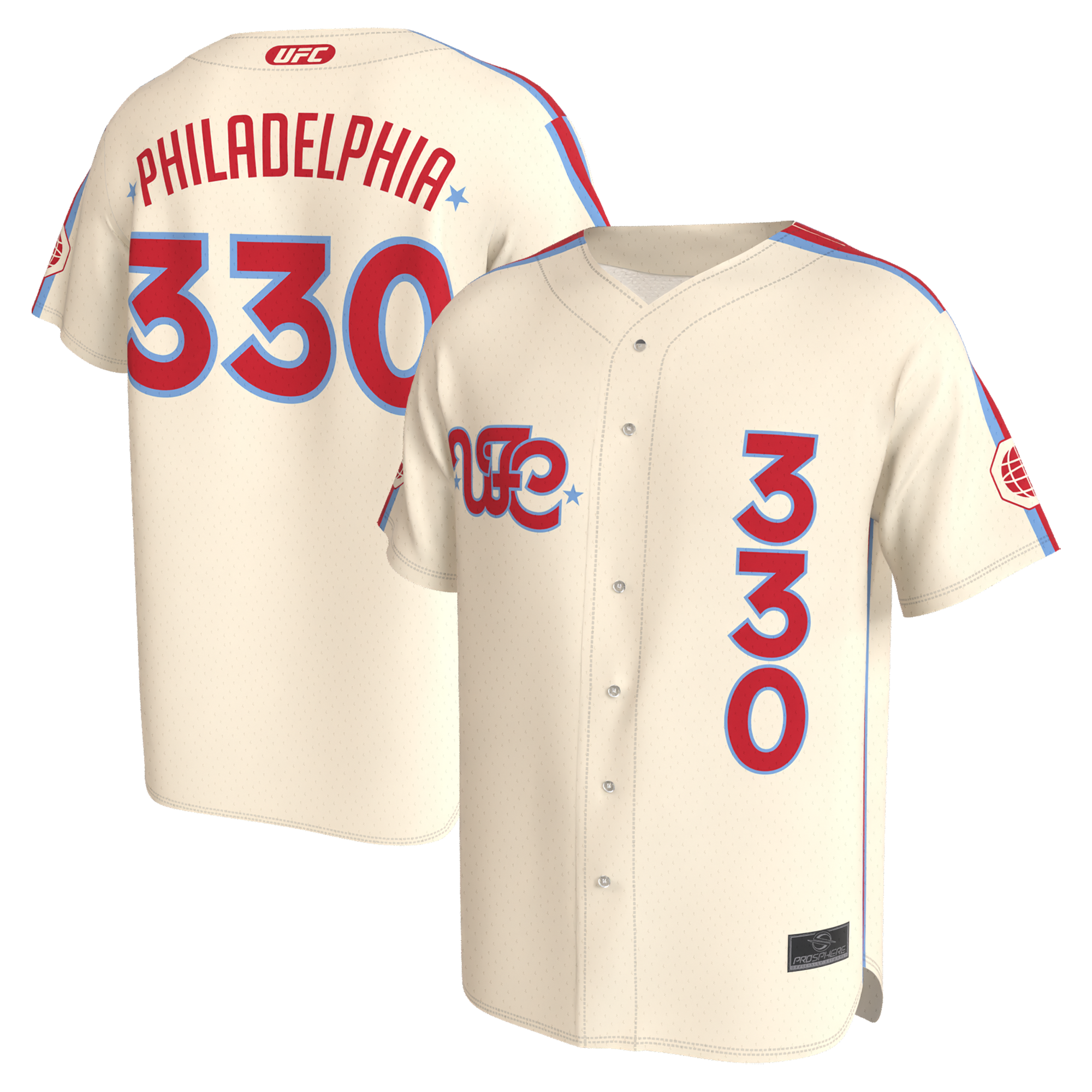Youth ProSphere Cream UFC 330 Baseball Fashion Jersey