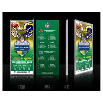 Highland Mint San Francisco 49ers vs. Los Angeles Rams Melbourne 2026 International Games Week Acrylic Ticket