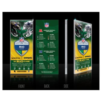 Highland Mint Baltimore Ravens vs. Dallas Cowboys Rio 2026 International Games Week Acrylic Ticket