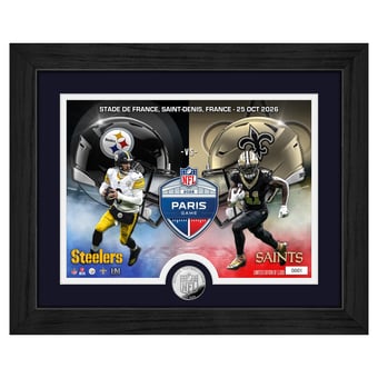 Highland Mint Aaron Rodgers & Alvin Kamara Pittsburgh Steelers vs. New Orleans Saints Paris 2026 International Games Week 13" x 16" Silver Coin Photo Mint