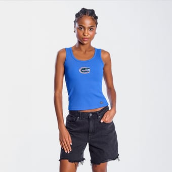 Women's Hype and Vice  Royal Florida Gators Primary Logo Ribbed Tank Top