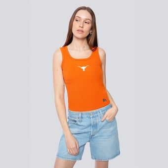 Women's Hype and Vice  Texas Orange Texas Longhorns Primary Logo Ribbed Tank Top