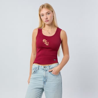 Women's Hype and Vice  Garnet Florida State Seminoles Primary Logo Ribbed Tank Top