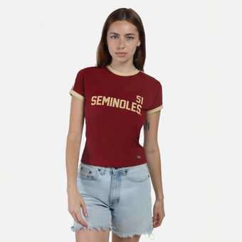 Women's Hype and Vice  Garnet Florida State Seminoles Cropped Goalie Baby T-Shirt
