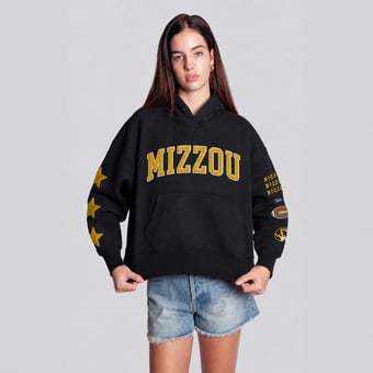 Women's Hype and Vice  Black Missouri Tigers Cropped Spirit Hoodie