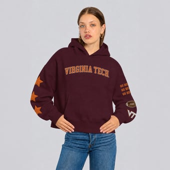 Women's Hype and Vice  Maroon Virginia Tech Hokies Cropped Spirit Hoodie
