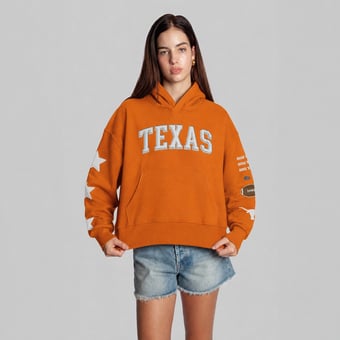 Women's Hype and Vice  Texas Orange Texas Longhorns Cropped Spirit Hoodie