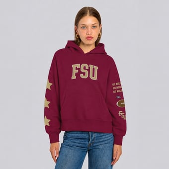 Women's Hype and Vice  Garnet Florida State Seminoles Cropped Spirit Hoodie