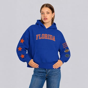 Women's Hype and Vice  Royal Florida Gators Cropped Spirit Hoodie