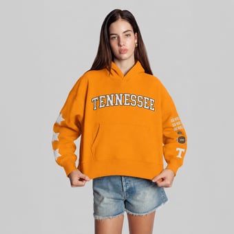 Women's Hype and Vice  Tennessee Orange Tennessee Volunteers Cropped Spirit Hoodie