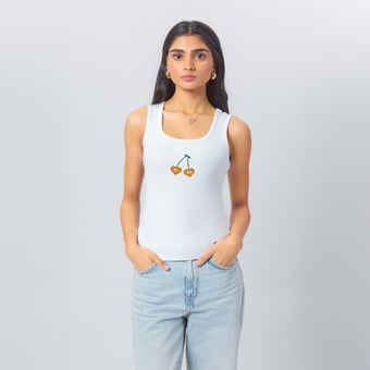 Women's Hype and Vice  White Tennessee Volunteers Cropped Cherry Ribbed Tank Top