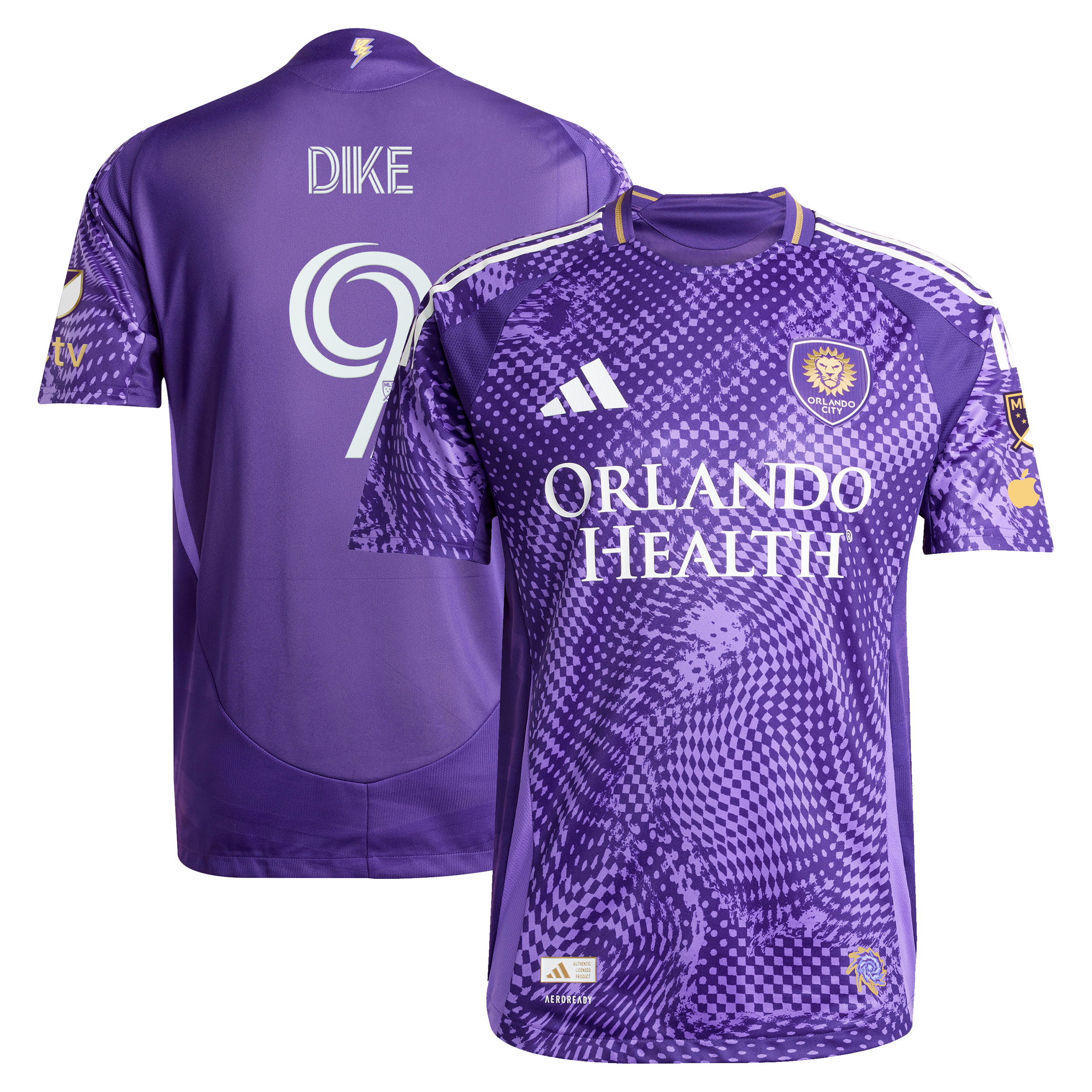 Men's adidas Daryl Dike Purple Orlando City SC 2025 Perfect Storm Primary On-Field Authentic Jersey