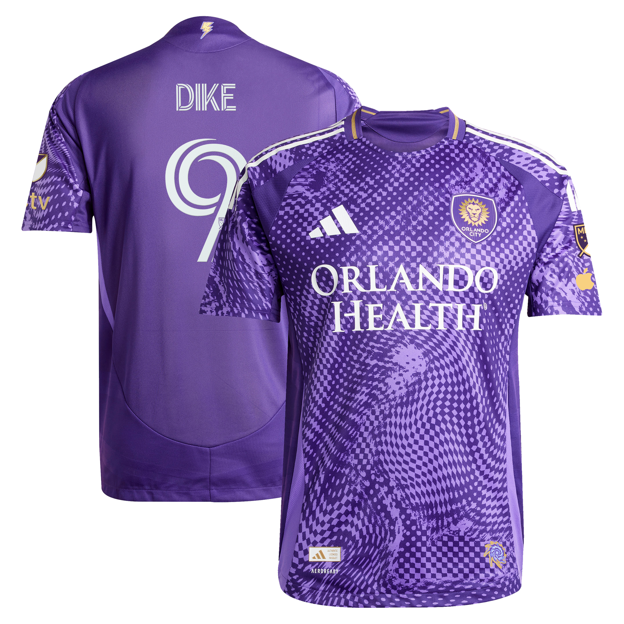 Men's adidas Daryl Dike Purple Orlando City SC 2025 Perfect Storm Primary On-Field Authentic Jersey