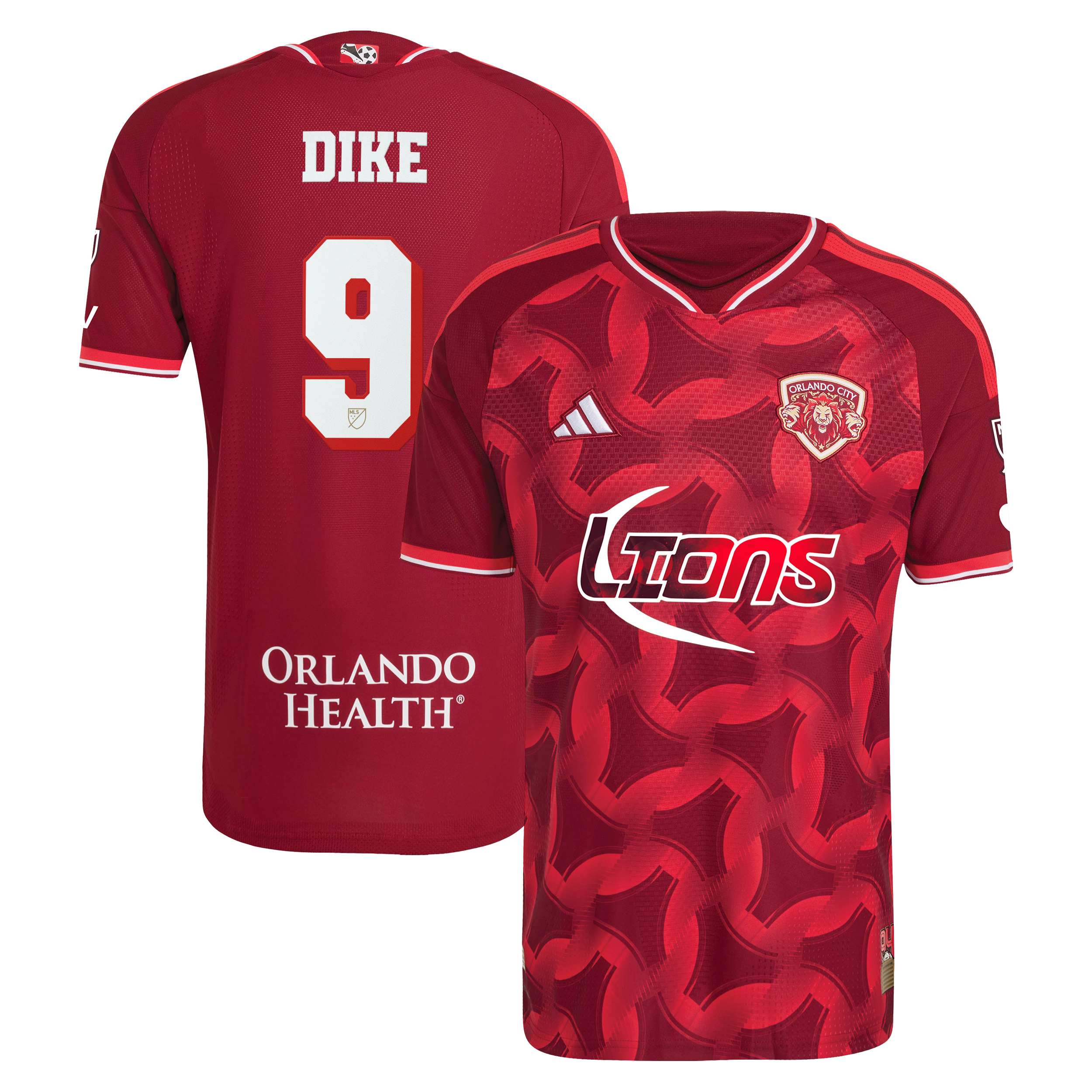 Men's adidas Daryl Dike Red Orlando City SC 2026 Archive On-Field Authentic Jersey