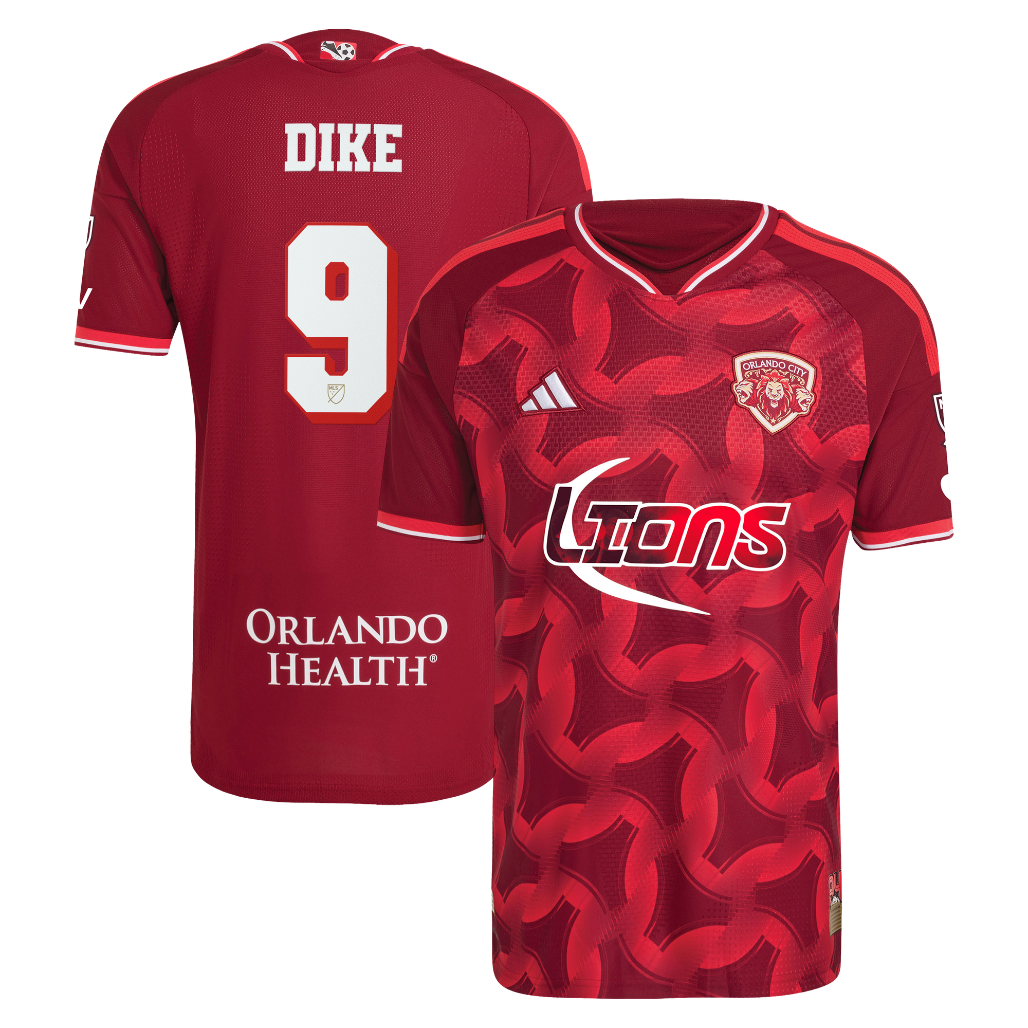 Men's adidas Daryl Dike Red Orlando City SC 2026 Archive On-Field Authentic Jersey