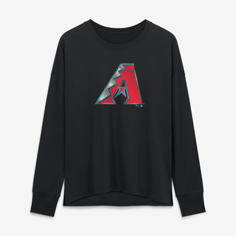 Women's Black Arizona Diamondbacks Metallic Mascot Long Sleeve T-Shirt