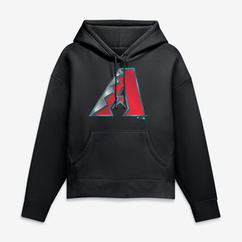 Women's Black Arizona Diamondbacks Metallic Mascot Hoodie