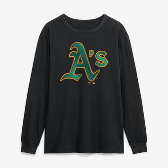 Men's Black Athletics  Metallic Mascot Long Sleeve T-Shirt