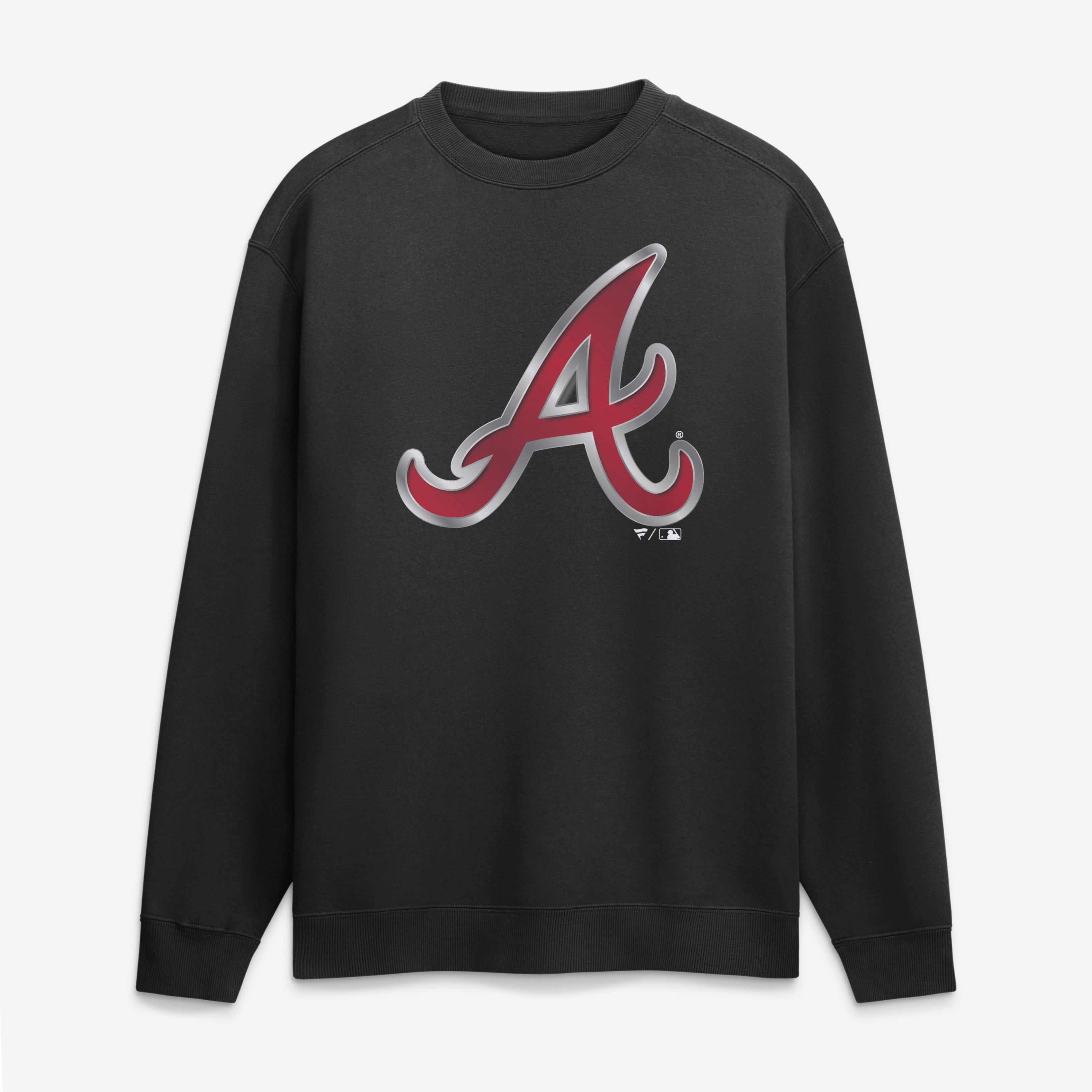 Men's Black Atlanta Braves  Metallic Mascot Sweatshirt