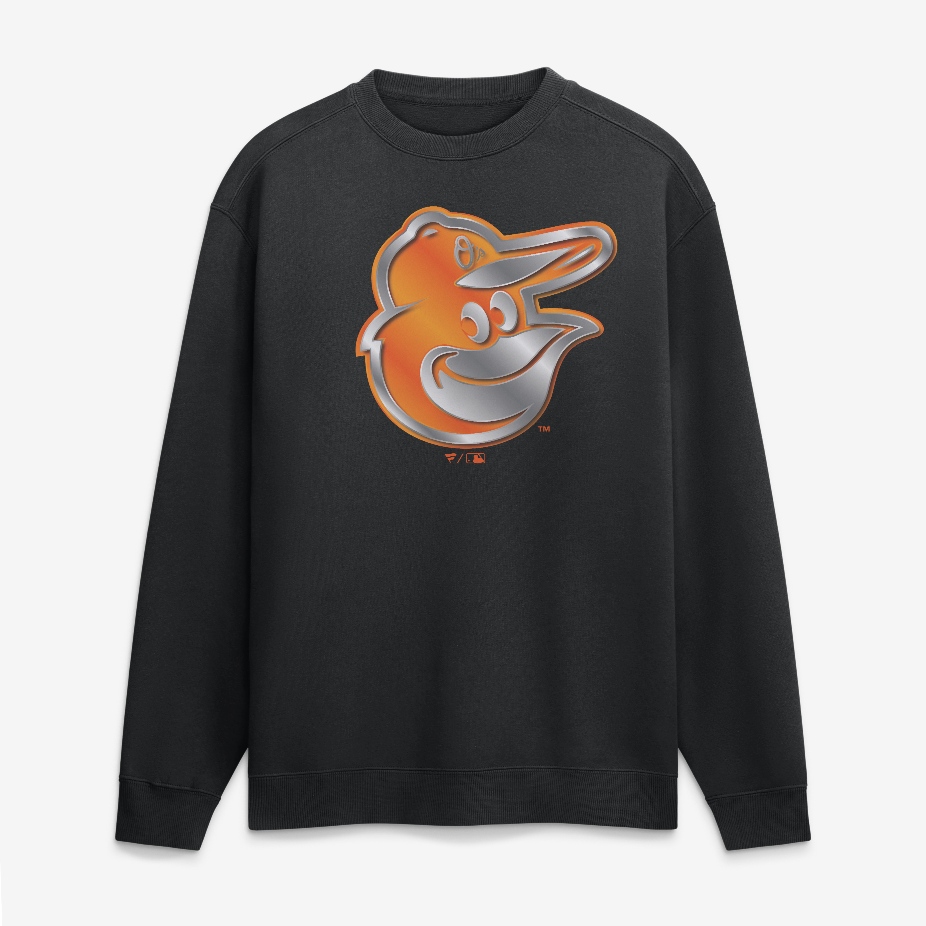 Men's Black Baltimore Orioles  Metallic Mascot Sweatshirt