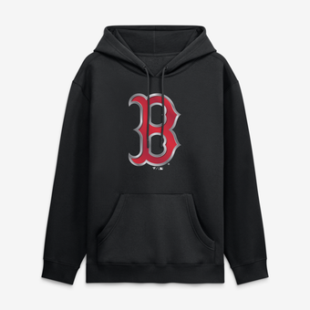 Men's Black Boston Red Sox  Metallic Mascot Hoodie