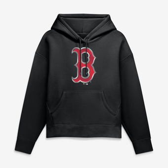 Women's Black Boston Red Sox Metallic Mascot Hoodie
