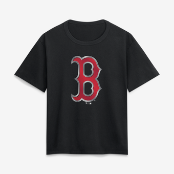 Women's Black Boston Red Sox Metallic Mascot T-Shirt
