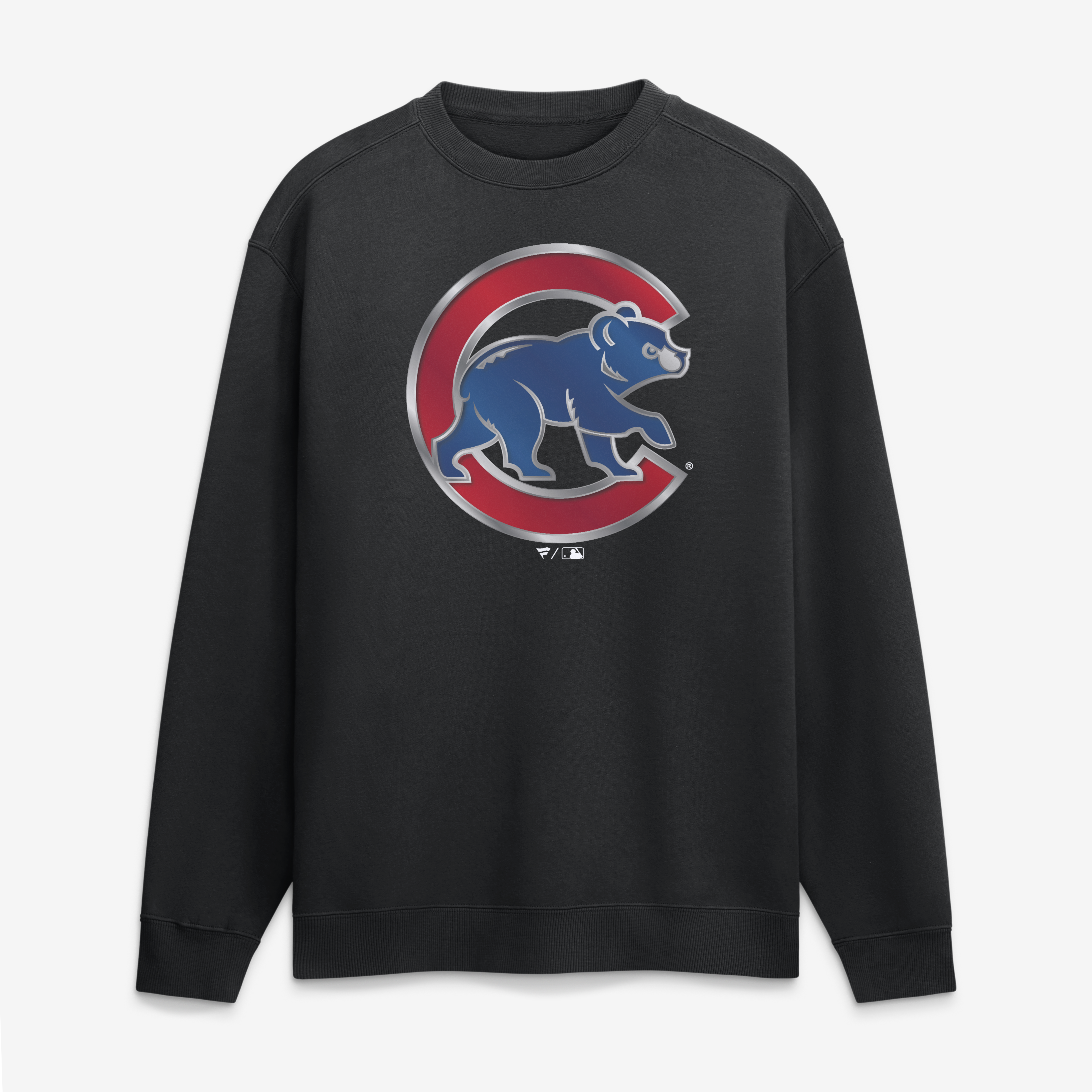 Men's Black Chicago Cubs  Metallic Mascot Sweatshirt