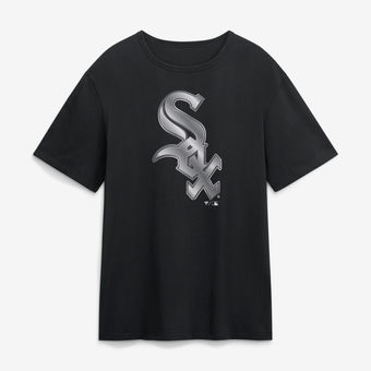 Men's Black Chicago White Sox  Metallic Mascot T-Shirt