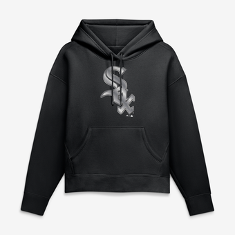Women's Black Chicago White Sox Metallic Mascot Hoodie