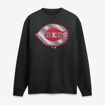 Men's Black Cincinnati Reds  Metallic Mascot Sweatshirt