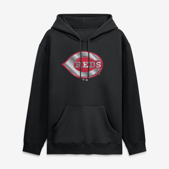 Men's Black Cincinnati Reds  Metallic Mascot Hoodie