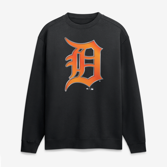 Men's Black Detroit Tigers  Metallic Mascot Sweatshirt
