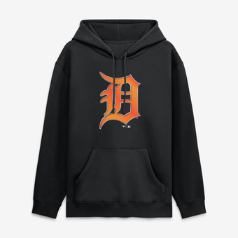 Men's Black Detroit Tigers  Metallic Mascot Hoodie