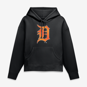 Women's Black Detroit Tigers Metallic Mascot Hoodie