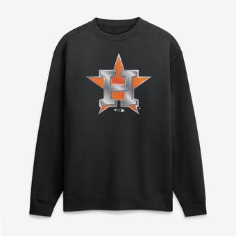 Men's Black Houston Astros  Metallic Mascot Sweatshirt