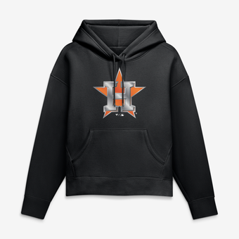Women's Black Houston Astros Metallic Mascot Hoodie