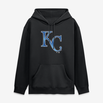 Men's Black Kansas City Royals  Metallic Mascot Hoodie