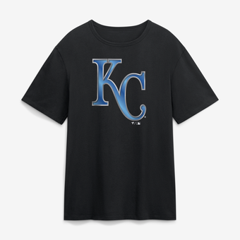 Men's Black Kansas City Royals  Metallic Mascot T-Shirt