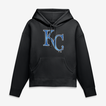 Women's Black Kansas City Royals Metallic Mascot Hoodie