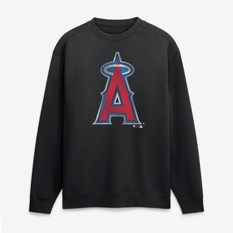 Men's Black Los Angeles Angels  Metallic Mascot Sweatshirt