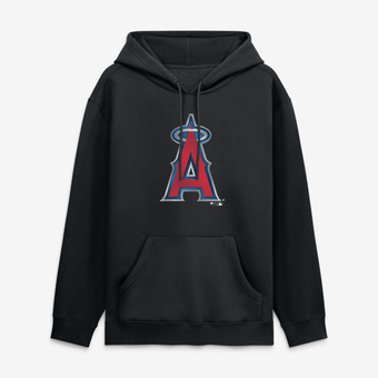 Men's Black Los Angeles Angels  Metallic Mascot Hoodie