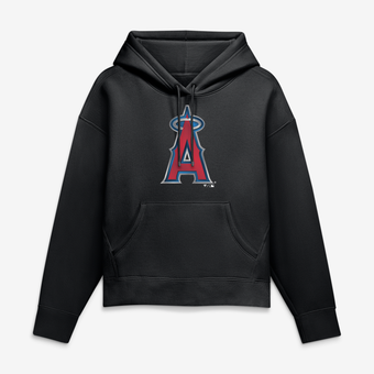 Women's Black Los Angeles Angels Metallic Mascot Hoodie