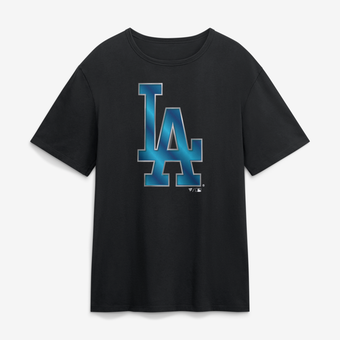 Men's Black Los Angeles Dodgers  Metallic Mascot T-Shirt